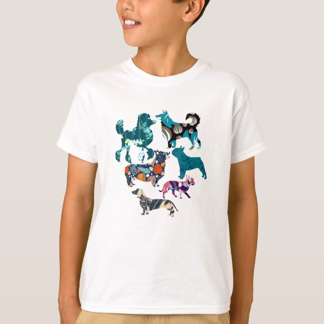 Camiseta Perros Florales (Anverso)