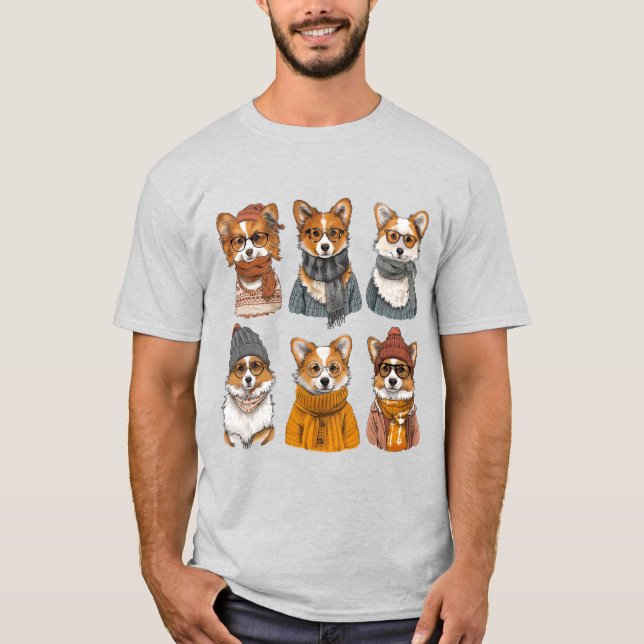 Camiseta Perros galeses de moda Corgi (Anverso)