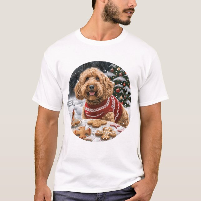 Camiseta Perros Goldendoodle de Navidad (Anverso)