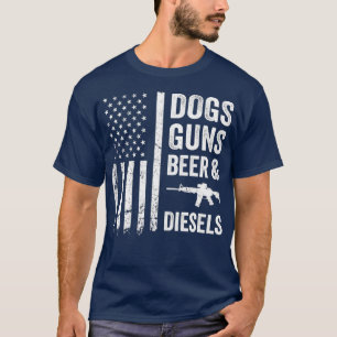 Camiseta PERROS GUNS CERVEZA DIESELS Camión Diesel Mecánico