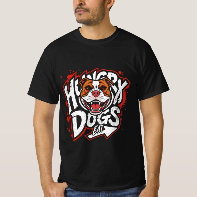 Camiseta Perros hambrientos comen (Anverso)