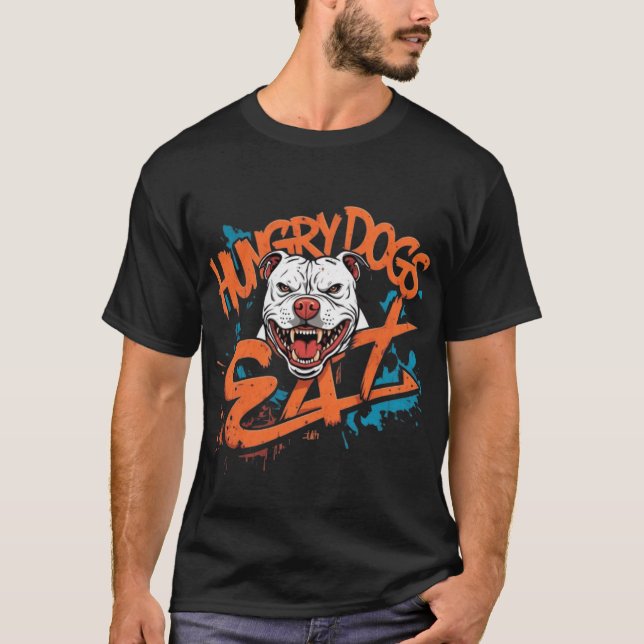 Camiseta Perros hambrientos comen (Anverso)