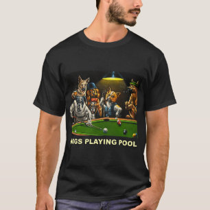 Camiseta Perros jugando al billar arte Cachorros de papel