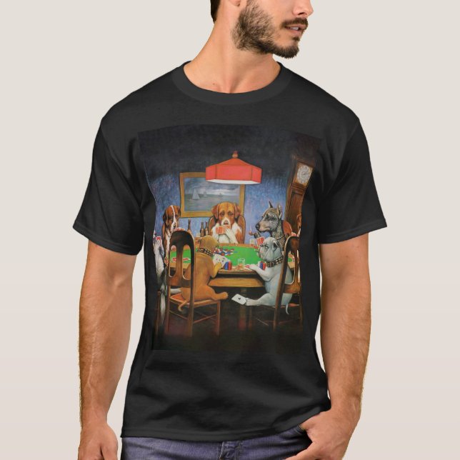 Camiseta Perros jugando al póquer por C.M. Coolidge (Anverso)