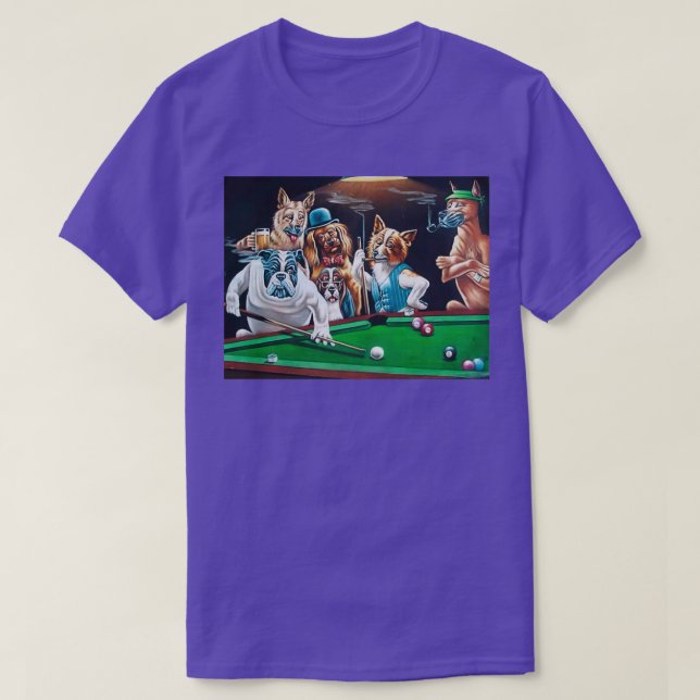 Camiseta Perros Jugando Billiards Classic TShirt (Diseño del anverso)