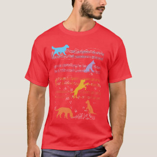 Camiseta Perros jugando con notas de partitura musical Musi