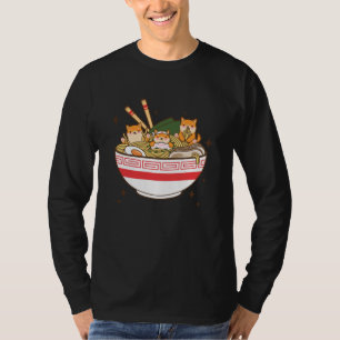 Camiseta Perros Kawaii comiendo Ramen