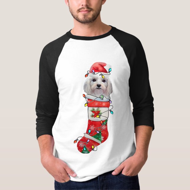 Camiseta Perros malteses adorables, Navidades malteses navi (Anverso)