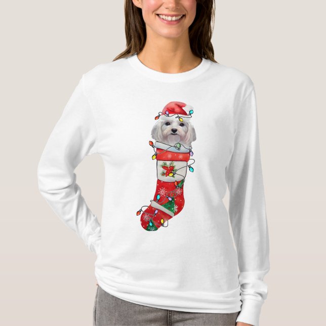 Camiseta Perros malteses adorables, Navidades malteses navi (Anverso)