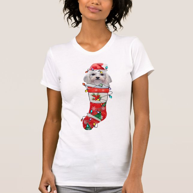 Camiseta Perros malteses adorables, Navidades malteses navi (Anverso)