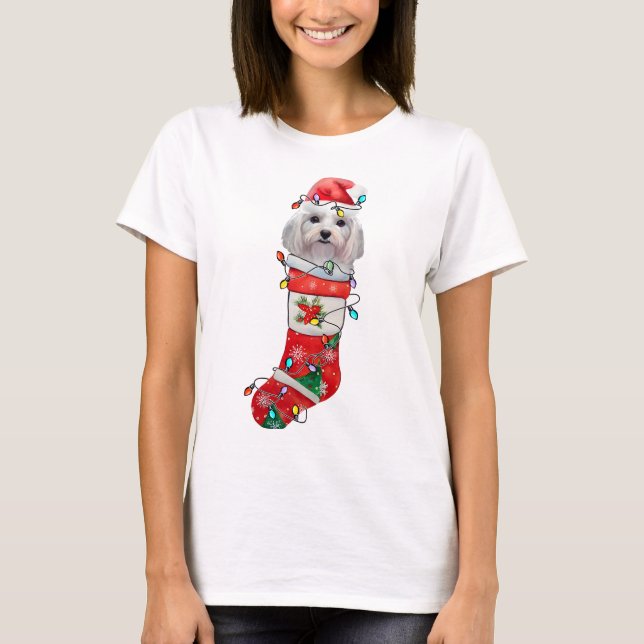 Camiseta Perros malteses adorables, Navidades malteses navi (Anverso)