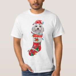 Camiseta Perros malteses adorables Navidades, perrito malté