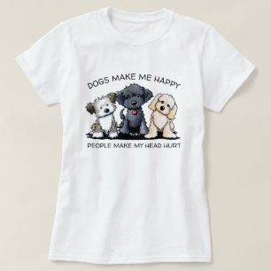 Camiseta Perros oficiales de KiniArt me hacen feliz camiset