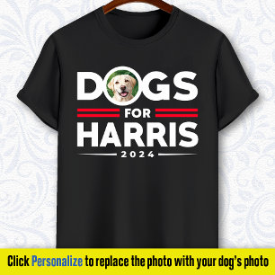 Camiseta Perros para Harris 2024 Foto personalizada de perr
