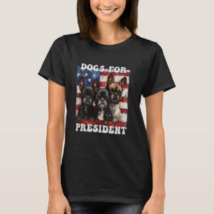 Camiseta Perros para presidente 2024 vena de bandera estado