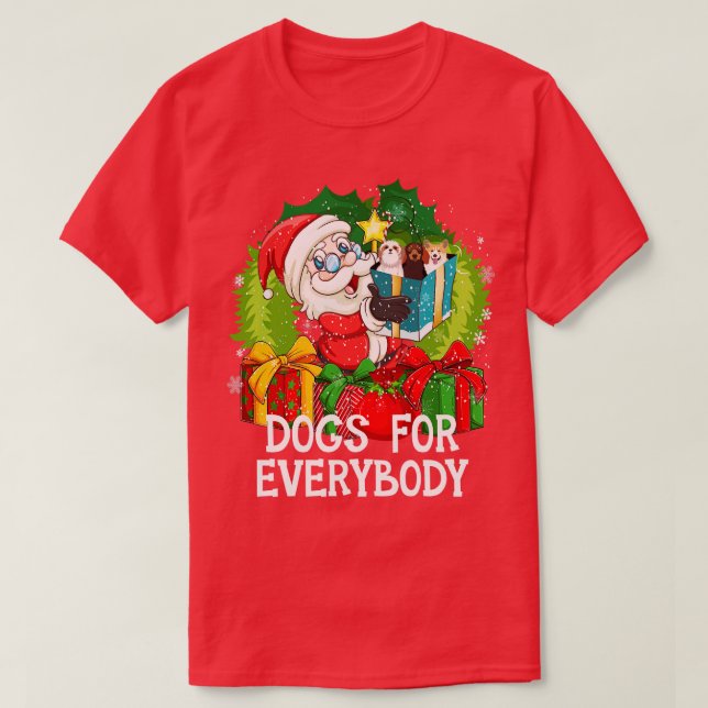 Camiseta Perros Para Todos Los Navidades Divertidos Xmas Cu (Diseño del anverso)