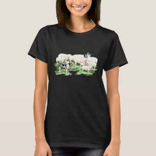 Camiseta perros pastando su rebaño de ovejas
