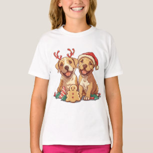 Camiseta Perros Pit Bull de Navidad