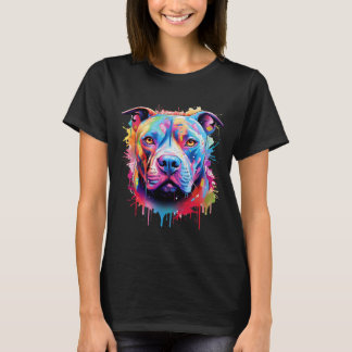 Camiseta Perros Pitbull Terrier Estadounidense Esplash Art 