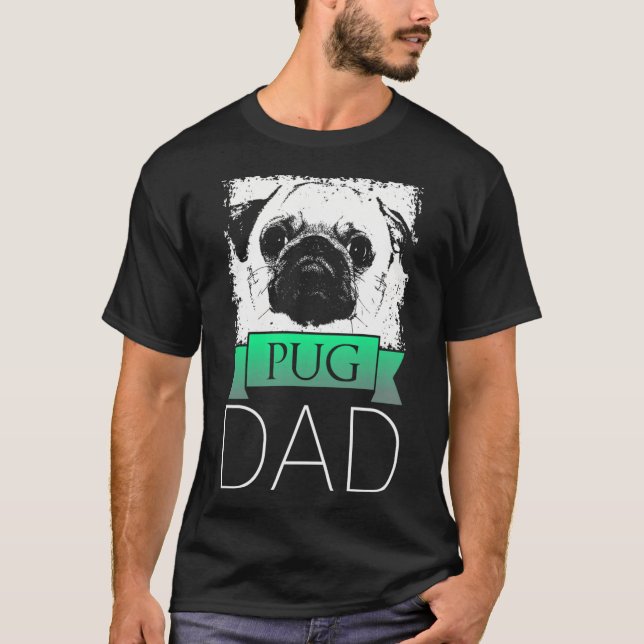 Camiseta Perros Pug Papá Pug Padre Perro (Anverso)