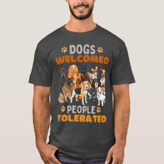 Camiseta Perros recibieron a la gente con palabras graciosa