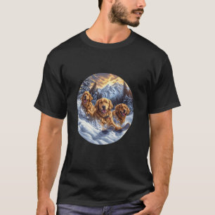 Camiseta Perros Retriever Dorados Lindos Esquían En Las Mon