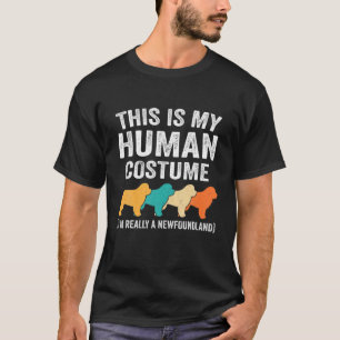Camiseta Perros Retro Este Es Mi Vestido Humano Terranova