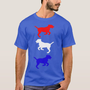Camiseta Perros rojos de carreras blancas y azules