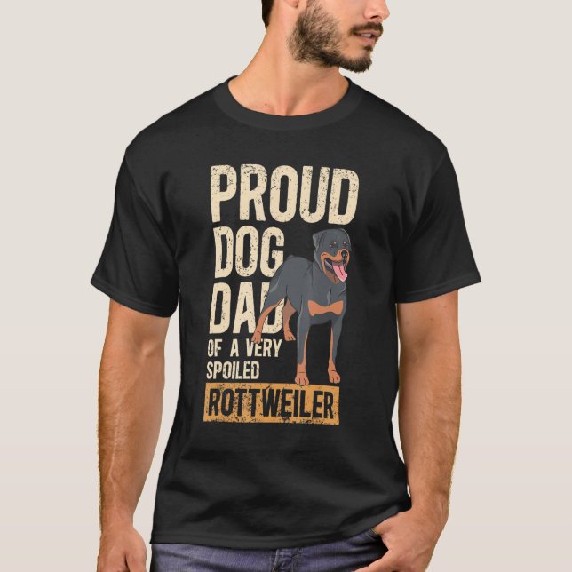 Camiseta Perros Rottie Perro Papá De Un Rottweiler Mal 1 (Anverso)
