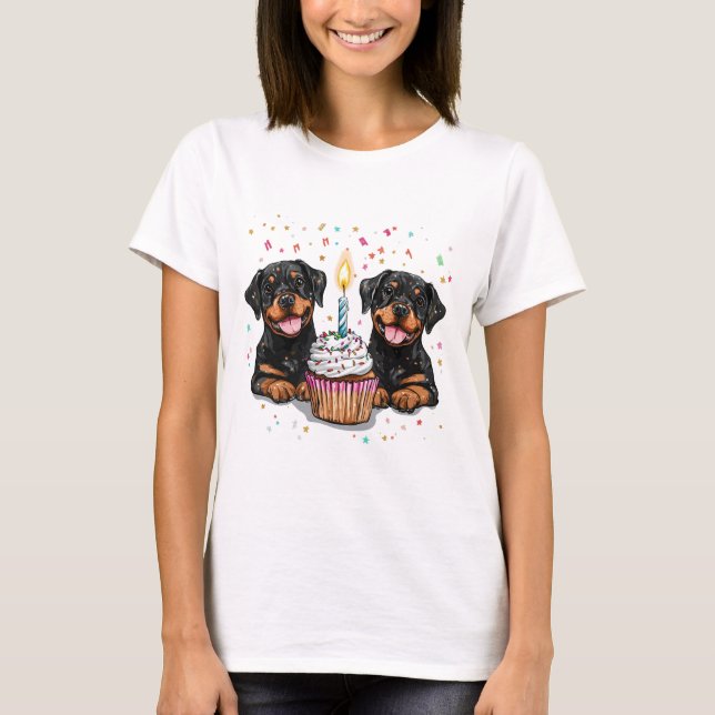 Camiseta Perros Rottweiler de cumpleaños (Anverso)