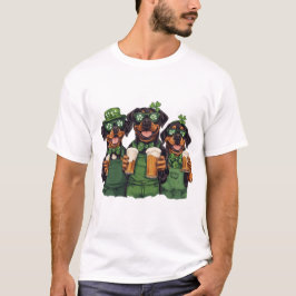 Camiseta Perros rotuiler del Día de San Patricio