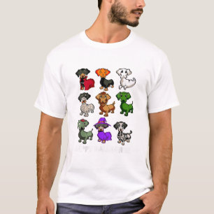 Camiseta Perros salchicha Halloween Feliz Halloween
