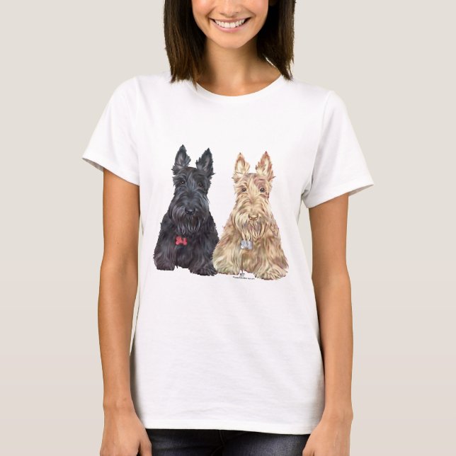 Camiseta Perros Scottie de trigo y negro (Anverso)