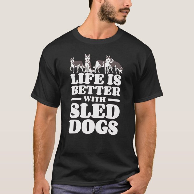 Camiseta Perros Sled Husky Sledding Alaskan Mushing (Anverso)