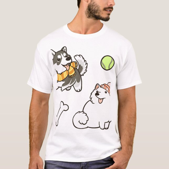 Camiseta Perros Spitz Esponjosos (Anverso)