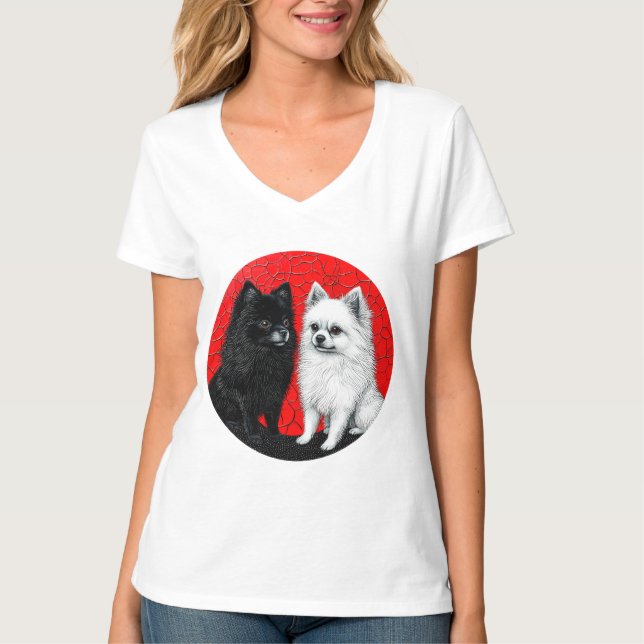 Camiseta perros spitz japoneses (Anverso)