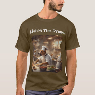 Camiseta Perros viviendo el sueño trabajando en una cocina
