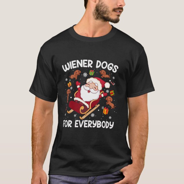 Camiseta Perros Wiener para todos Navidades Santa Funny Da (Anverso)