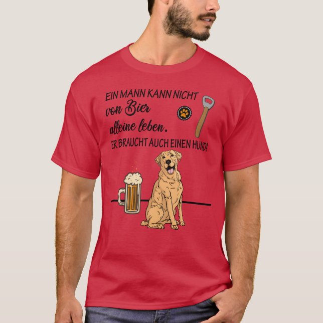 Camiseta Perros y amante de la cerveza diseño divertido de  (Anverso)