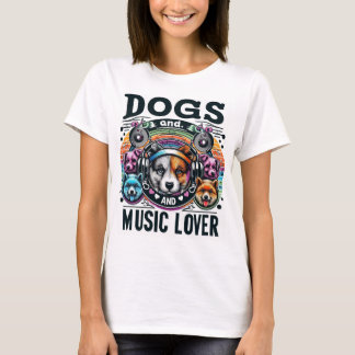 Camiseta perros y amante de la música