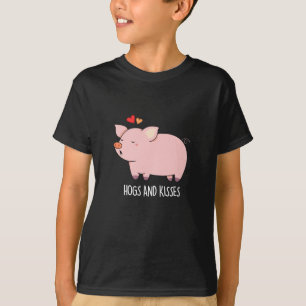 Camiseta Perros Y Besos Graciosos Hog Pig Pun Dark BG