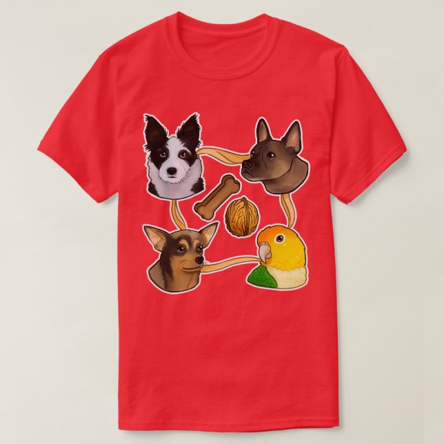 Camiseta Perros y Caique (Diseño del anverso)