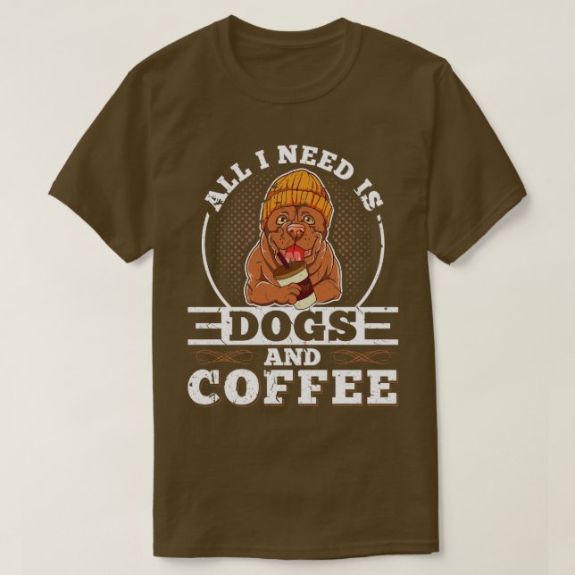 Camiseta Perros Y Coffe Graciosos Perros Pitbull (Diseño del anverso)