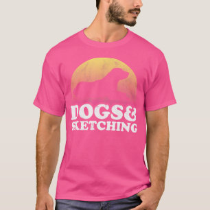 Camiseta Perros Y Esbozos De Perro Y Esbozo Para Hombres O