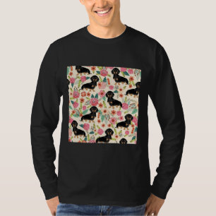 Camiseta Perros Y Flores Dachshund