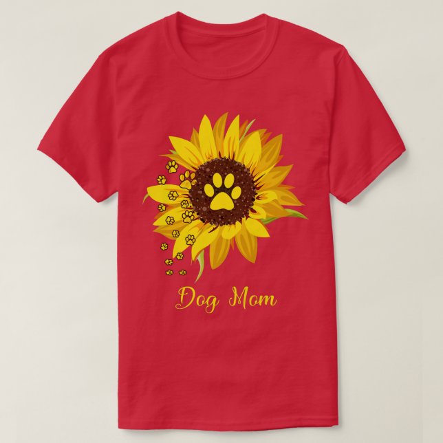 Camiseta Perros y flores de amor regalan a mamá de perro (Diseño del anverso)