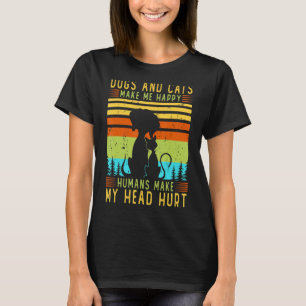 Camiseta Perros Y Gatos Me Hacen Feliz A Los Humanos Hacerm