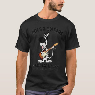 Camiseta Perros y guitares me hacen feliz a los humanos, me