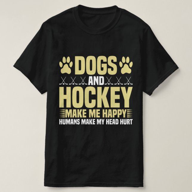 Camiseta Perros y hockey me hacen feliz (Diseño del anverso)
