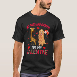 Camiseta Perros Y Jirafas Son Mi San Valentín Golden Retrie